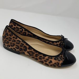 Marc Fisher Jodi Leopard Print Cap Toe Ballet Flats 10